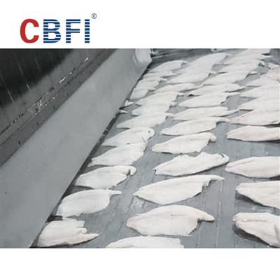 750 kg/h Řetězový talířový tunelový mrazák - Základní kámen exportu-Kvalitní rychlé-mražení indonéských rybích filé